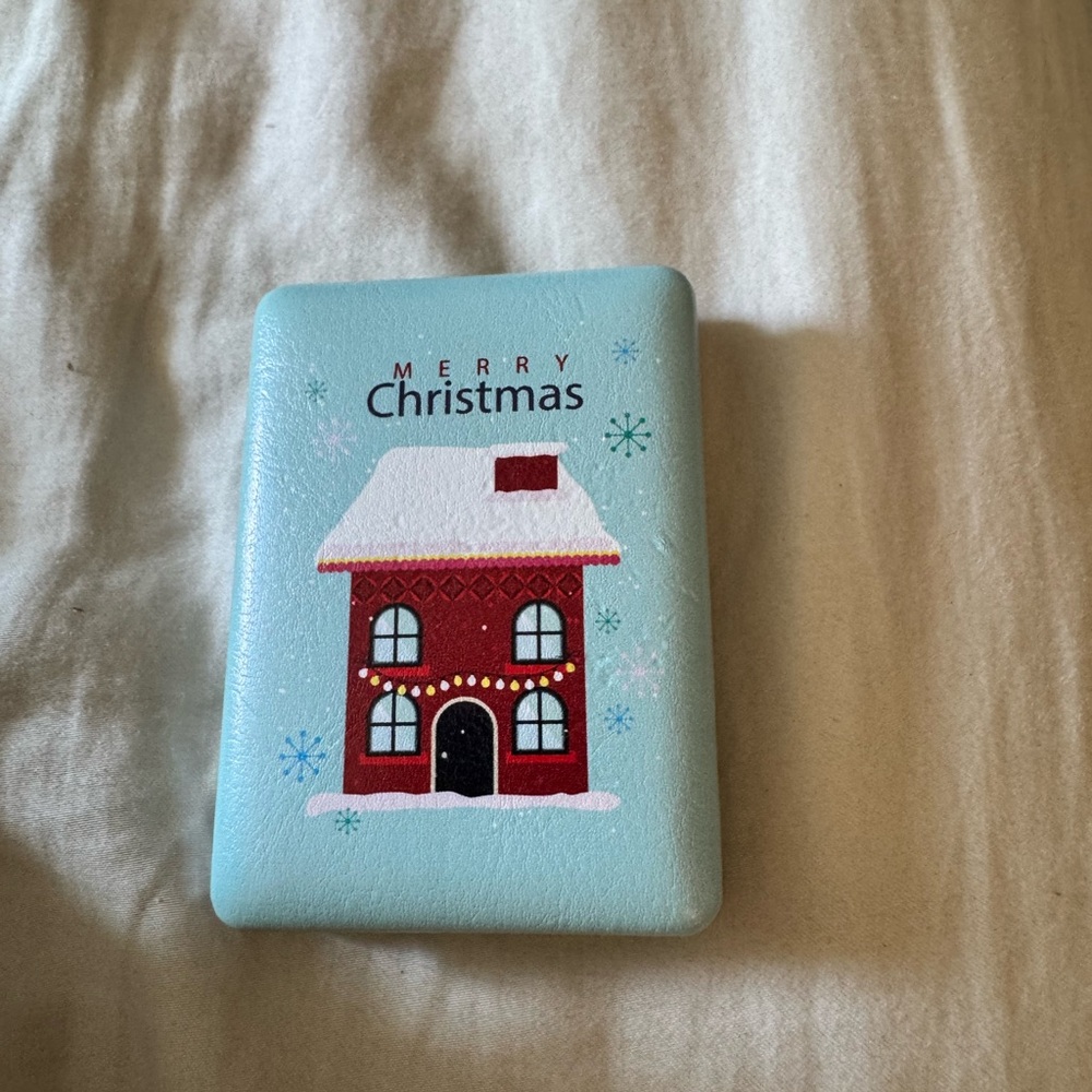 Christmas Silver and Blue hand mirror